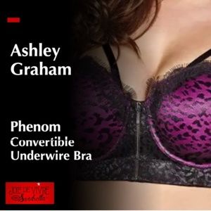 Ashley Graham Phenom Convertible Underwire Bra | Black & Purple | 36DD